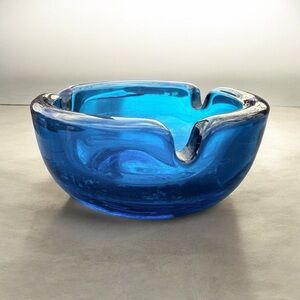 Vintage Viking Bold Blue Ashtray 3"